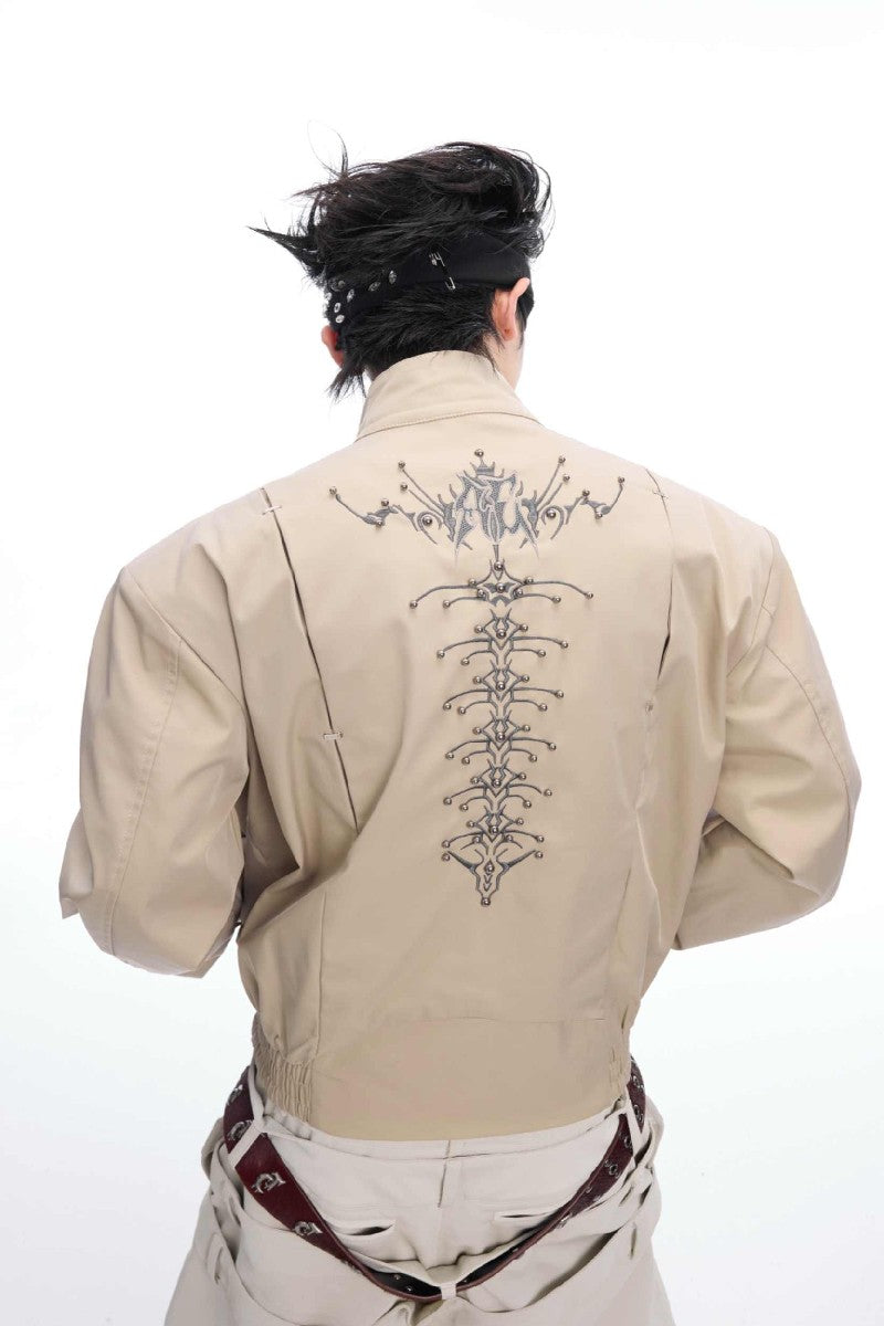 Studded Spine Harrington Jacket