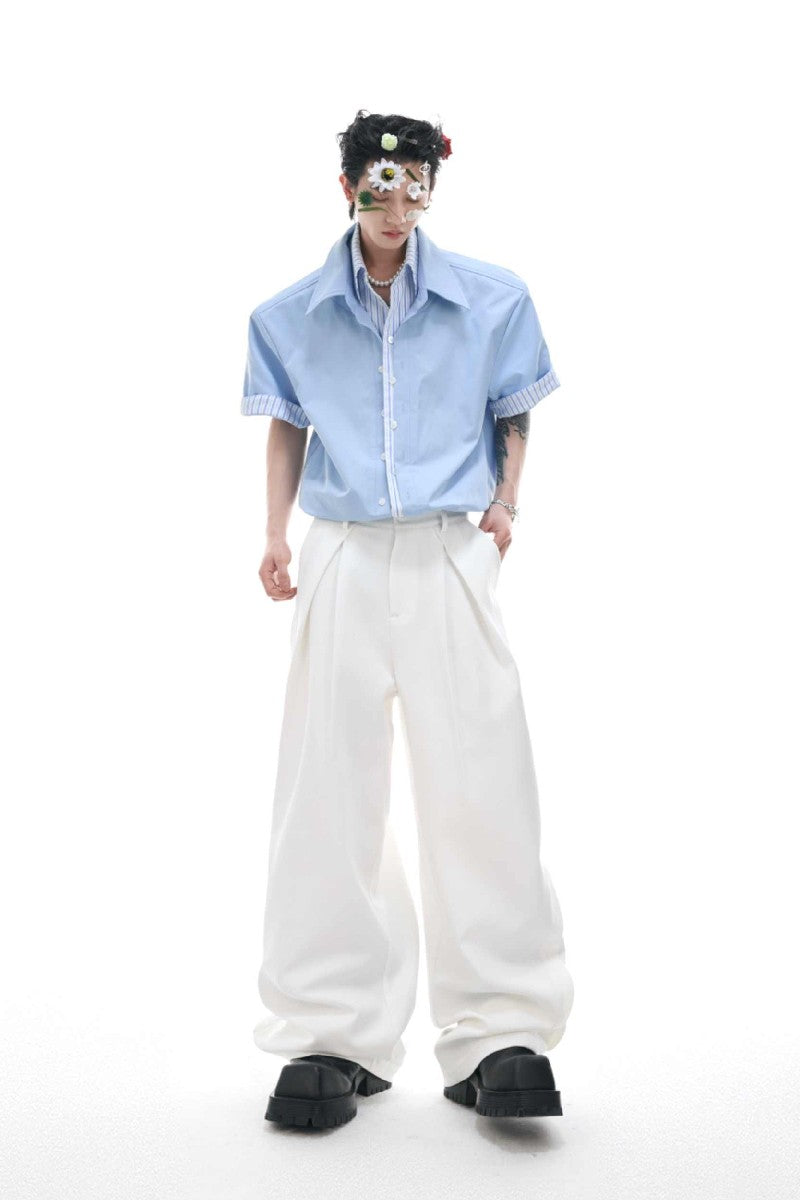 Layered Stripe Colorblock Shirt