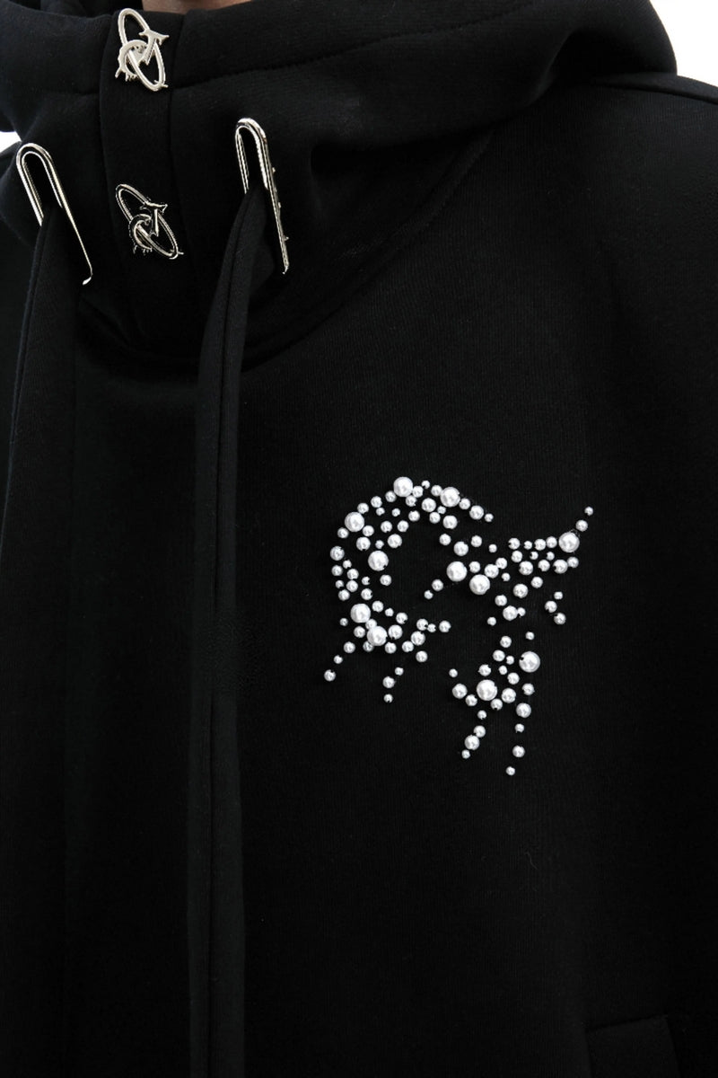 Pearl Accent Padded Hoodie