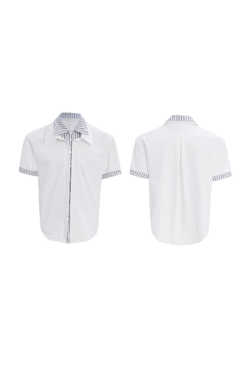 Layered Stripe Colorblock Shirt