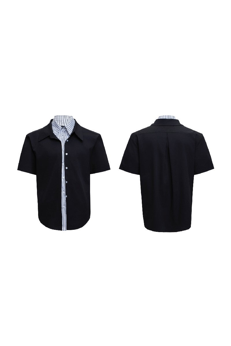 Layered Stripe Colorblock Shirt
