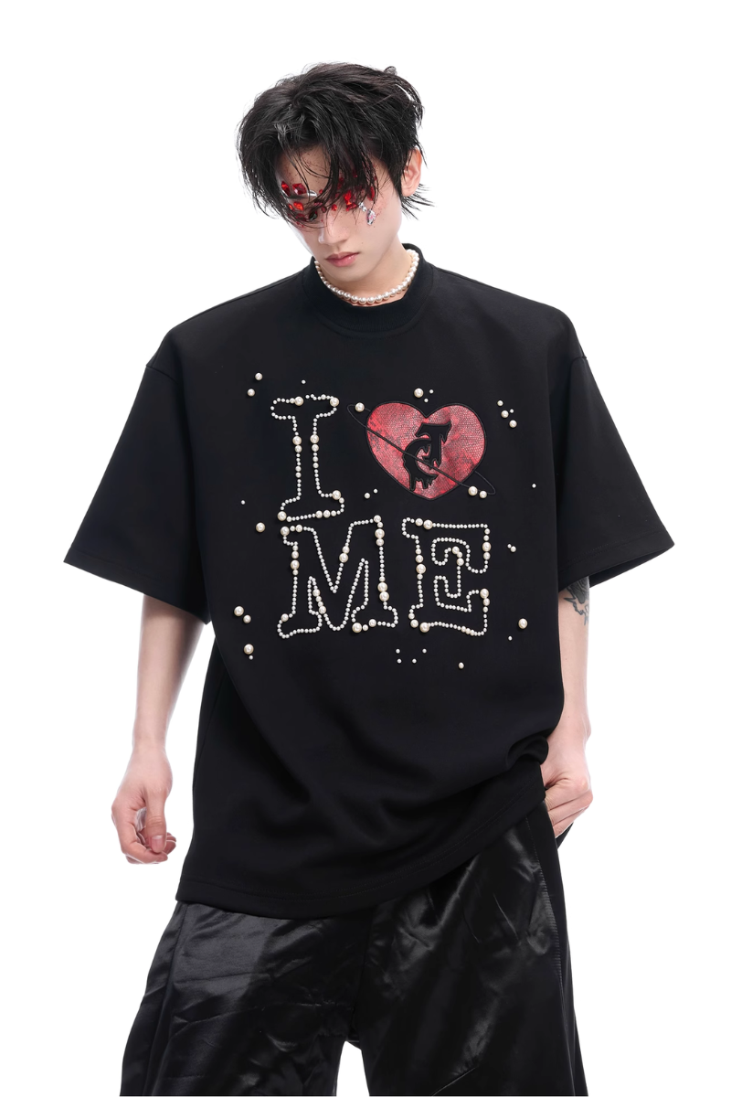 Hand-Sewn Pearl Heart Tee