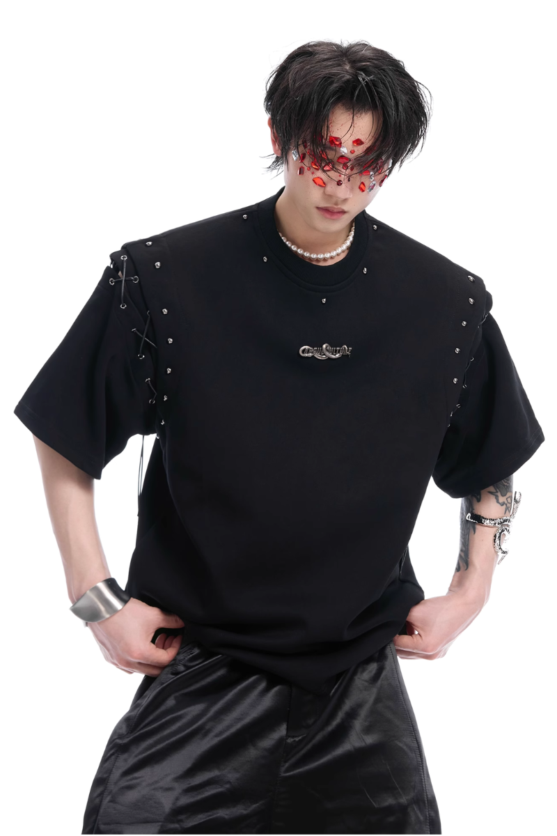 Deconstructed Strap Cutout Tee