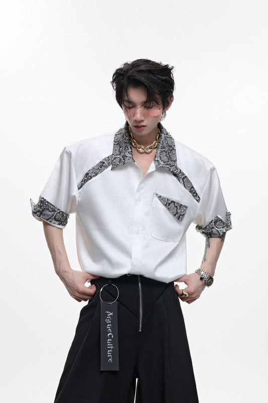 Snake Panel Studded Shirt