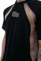 Colorblock Textured Fitted Tee