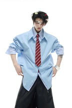 Striped Colorblock Layered Shirt
