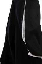 Deconstructed Contrast Stitch Wide-Leg Pants