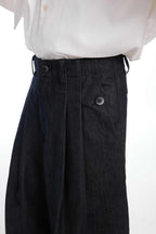 Raw Denim Wide-Leg Jeans