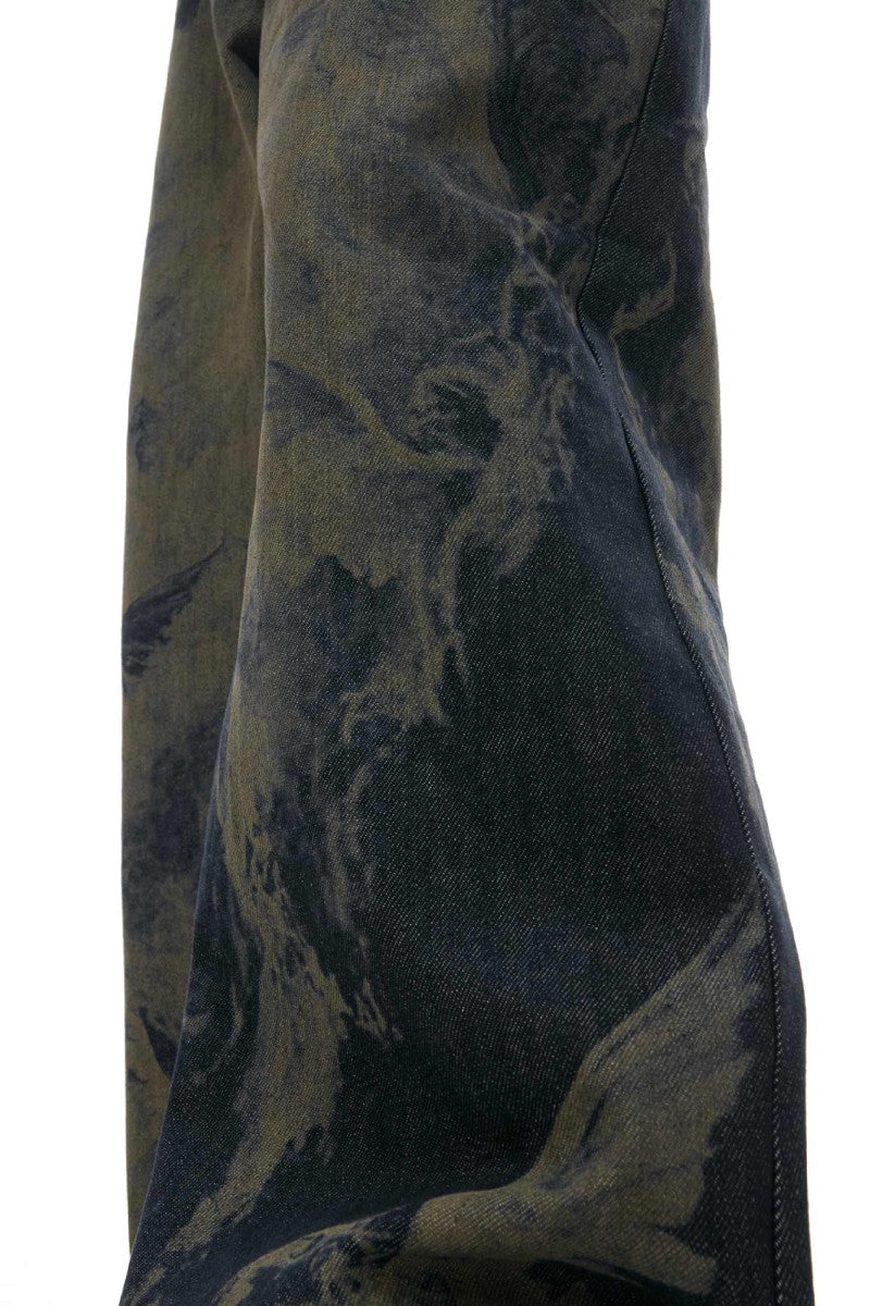 Laser Cut Baggy Jeans