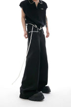 Silky Drawstring Pocket Trousers