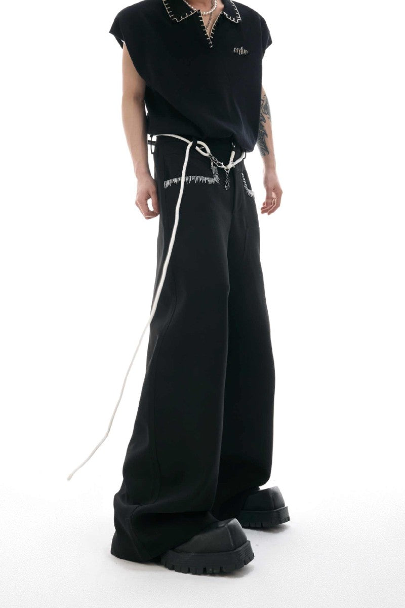 Silky Drawstring Pocket Trousers