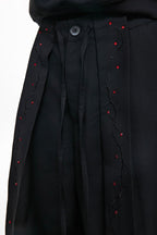 Rhinestone Embroidered Ribbon Trousers