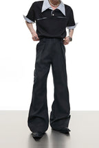 Embroidered Flare Dress Trousers