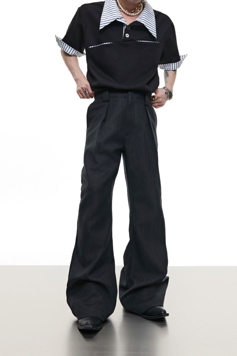 Embroidered Flare Dress Trousers
