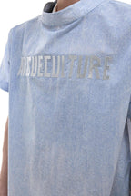 Ombre Denim Look Boxy Tee