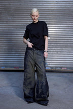 Laser Cut Baggy Jeans
