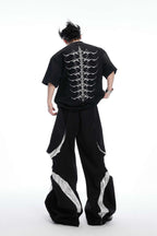 Studded Embroidered Spine Cotton Tee