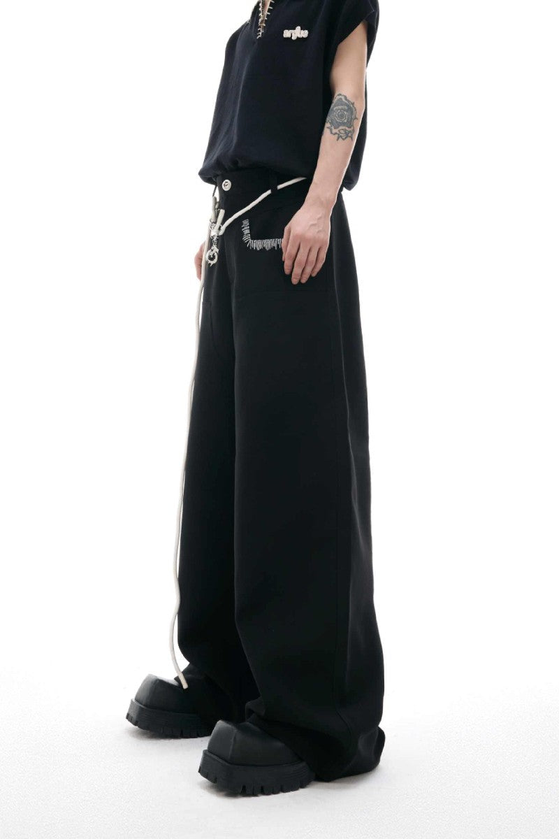 Silky Drawstring Pocket Trousers