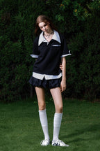 Layered Stripe Polo Tee
