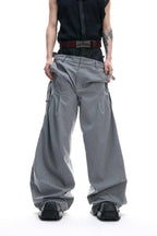 Striped Denim Panel Suit Trousers