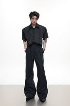 Embroidered Flare Dress Trousers