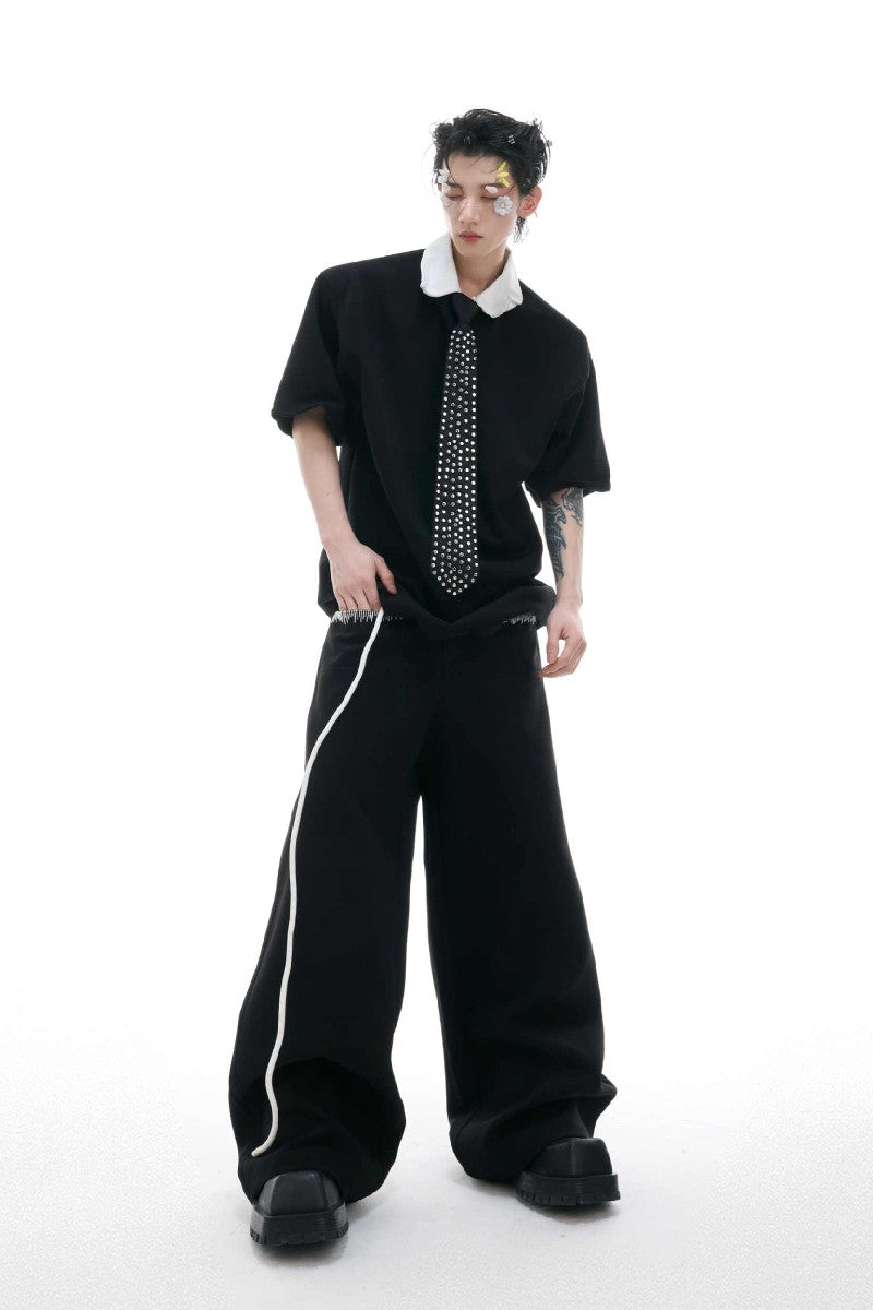 Silky Drawstring Pocket Trousers