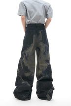 Laser Cut Baggy Jeans