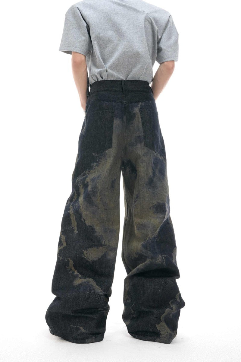 Laser Cut Baggy Jeans