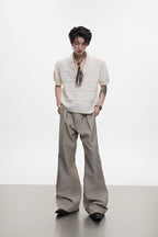Embroidered Flare Dress Trousers