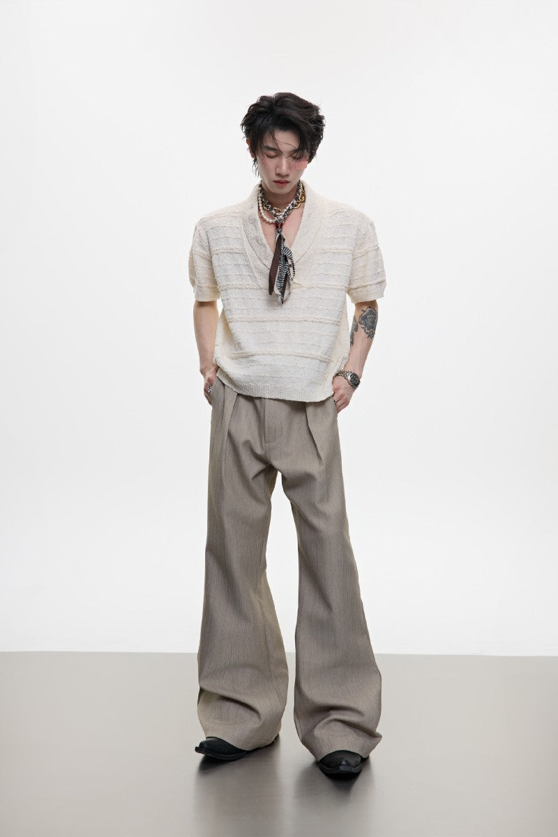 Embroidered Flare Dress Trousers