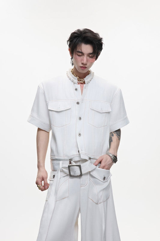 Pearl Trim Denim Shirt