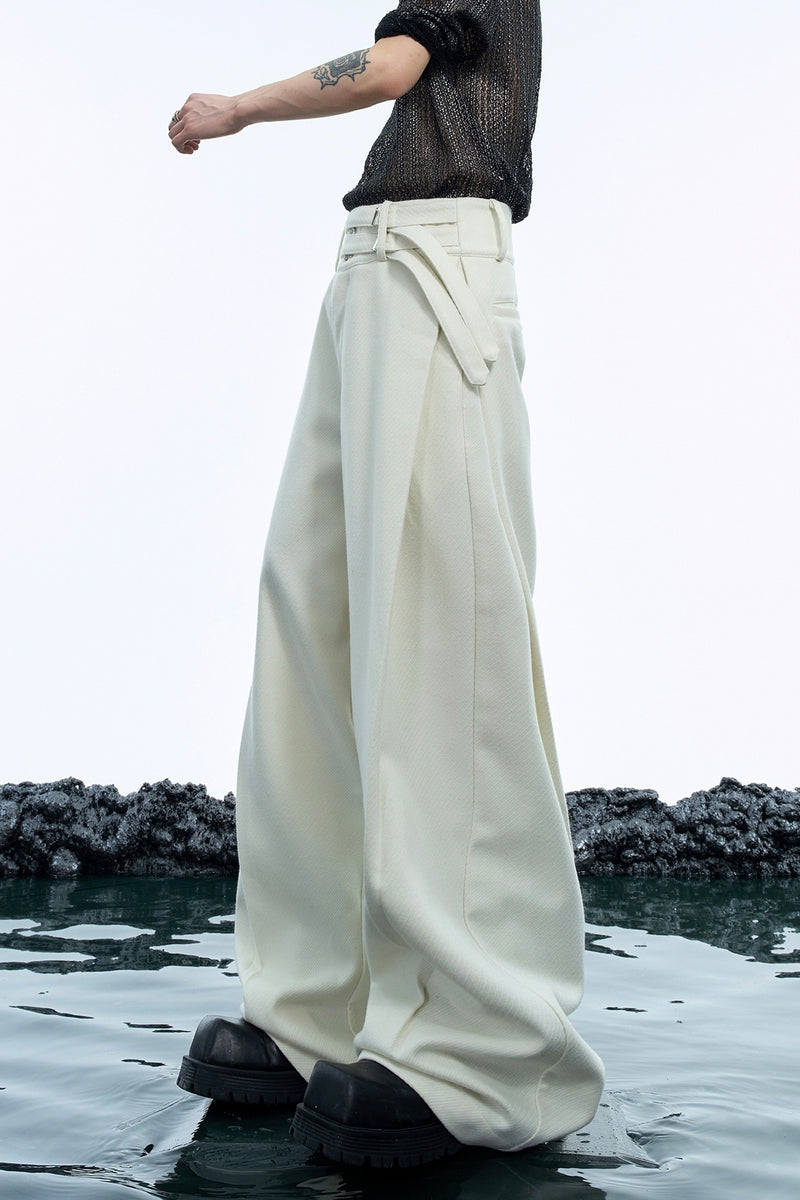 Asymmetric Metal Button Pants