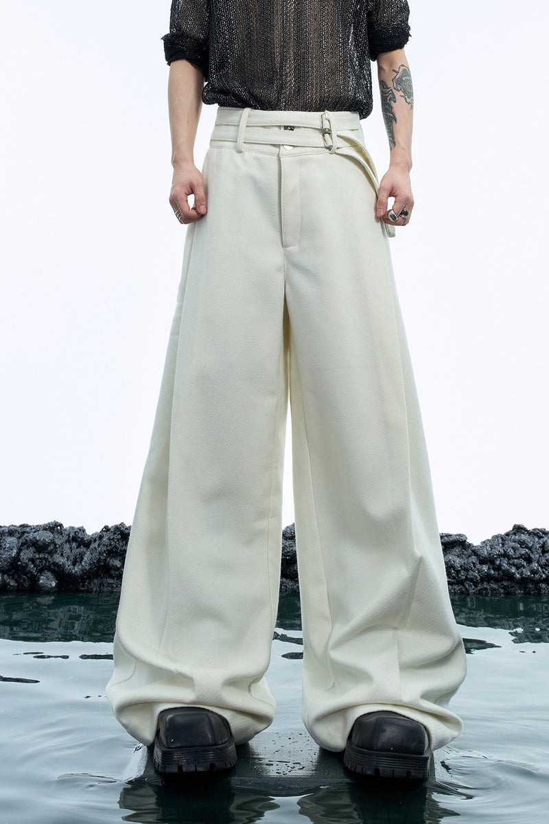 Asymmetric Metal Button Pants