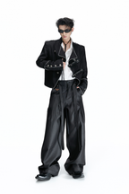 Asymmetric Button Cropped Jacket