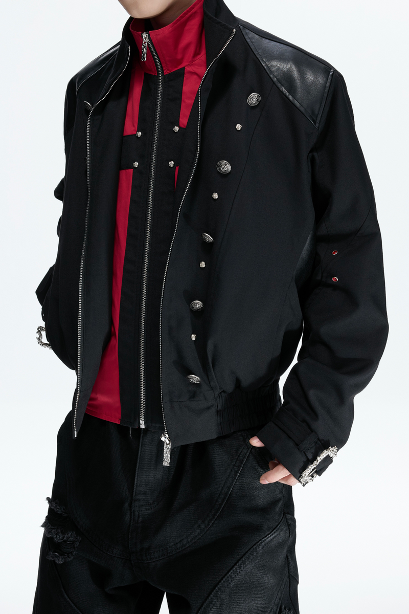 Cross Panel Layered Jacket