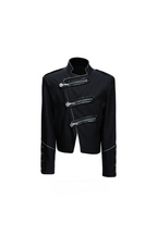 Asymmetric Button Cropped Jacket