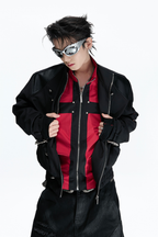 Cross Panel Layered Jacket