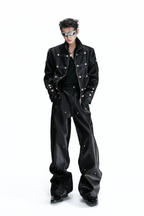 Satin Military Cropped Jacket & Trousers Separates