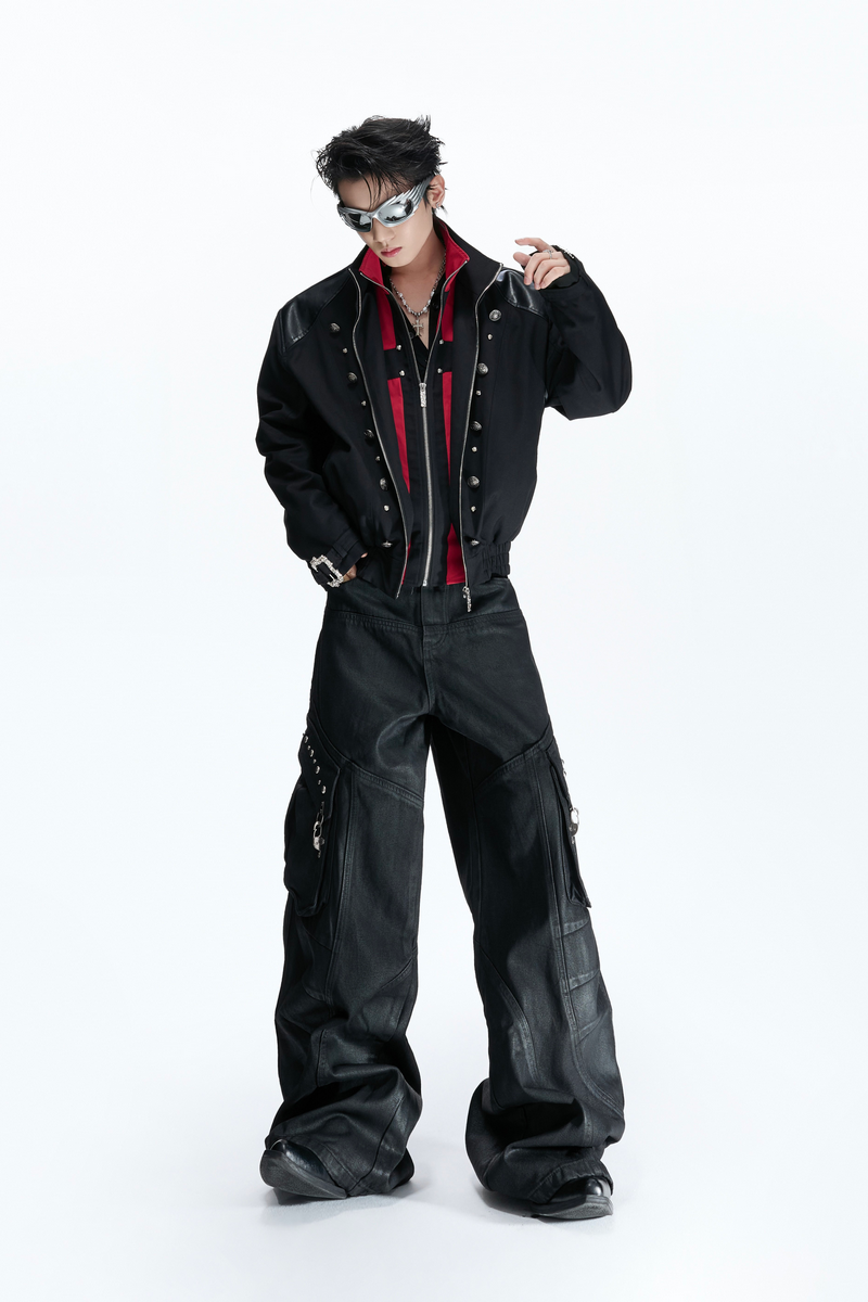 Cross Panel Layered Jacket