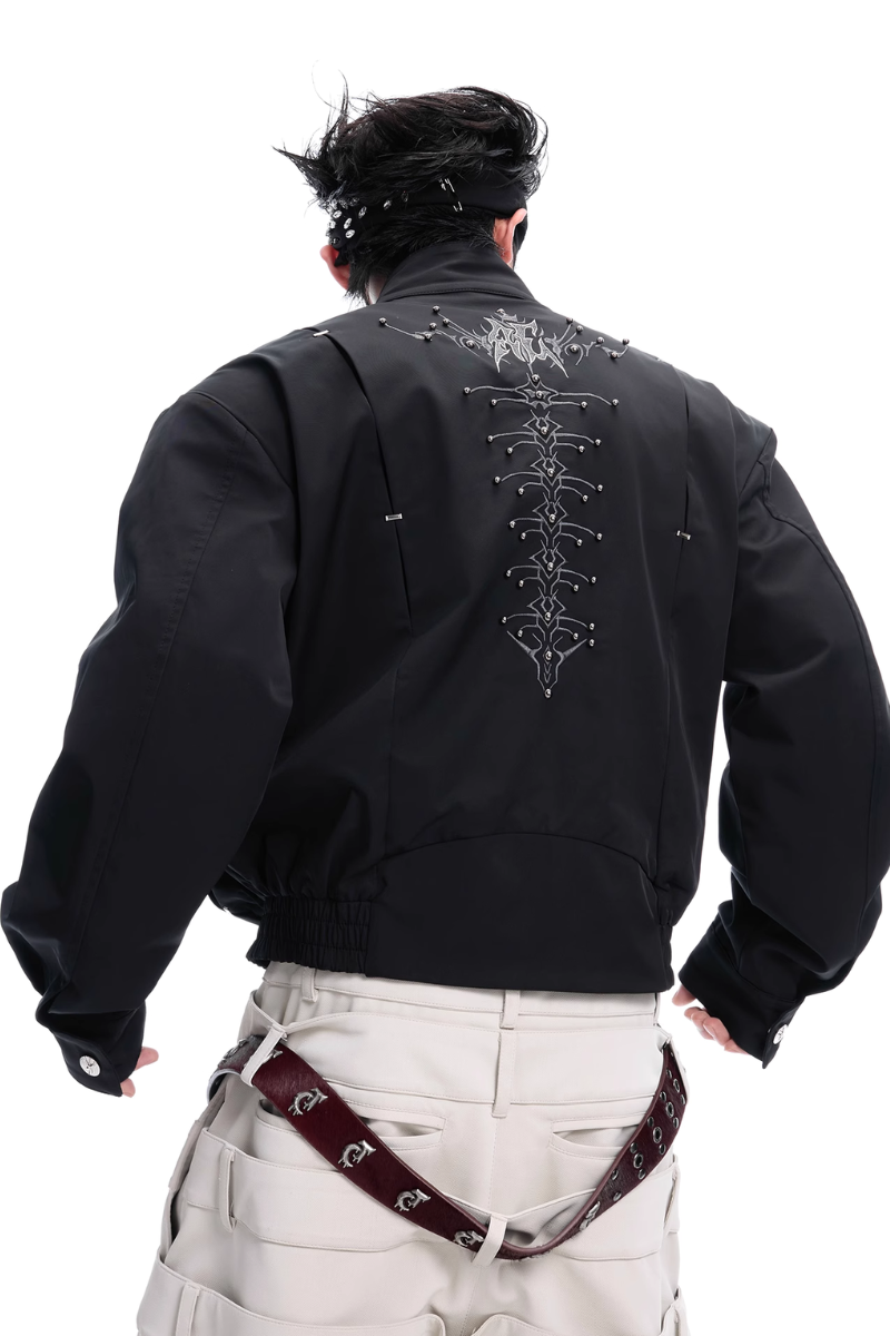 Studded Spine Harrington Jacket
