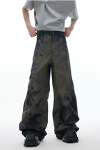 Laser Cut Baggy Jeans