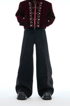 Sequin High-Waist Wide-Leg Trousers