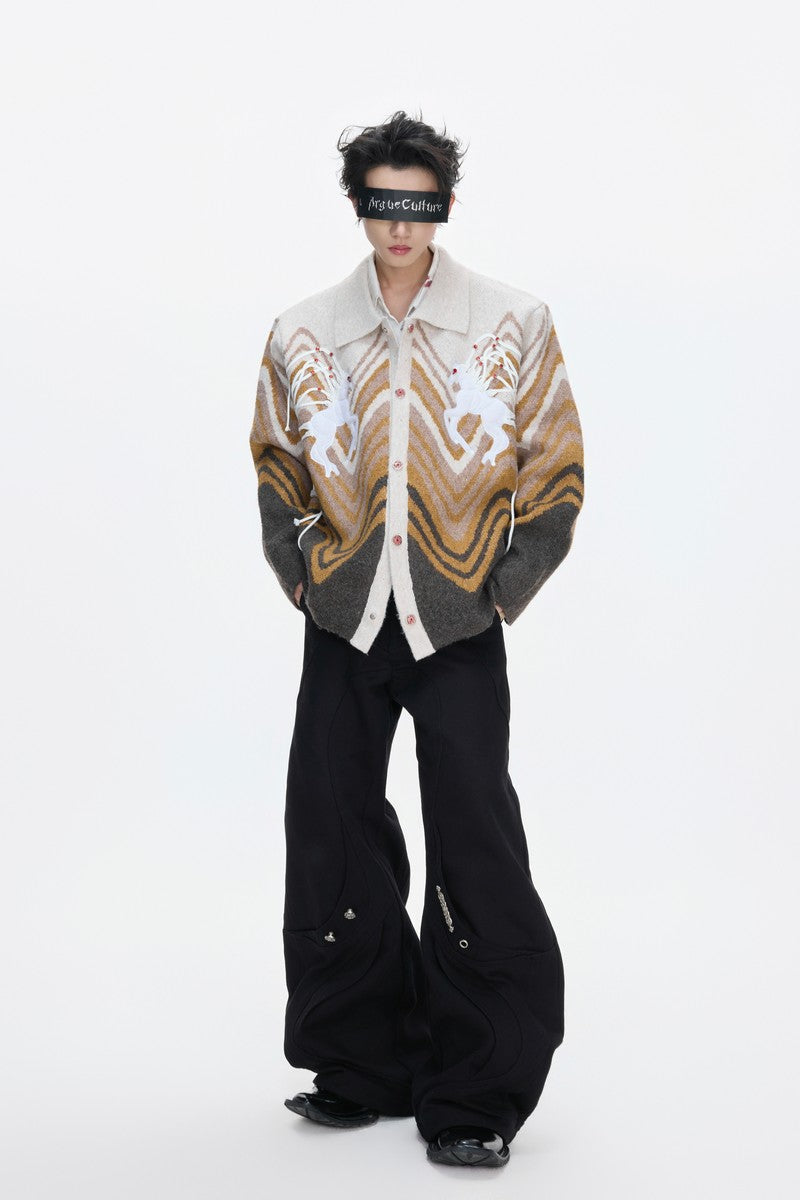 Gradient Knit Polo Cardigan