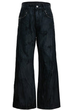 Waxed Black Studded Jeans