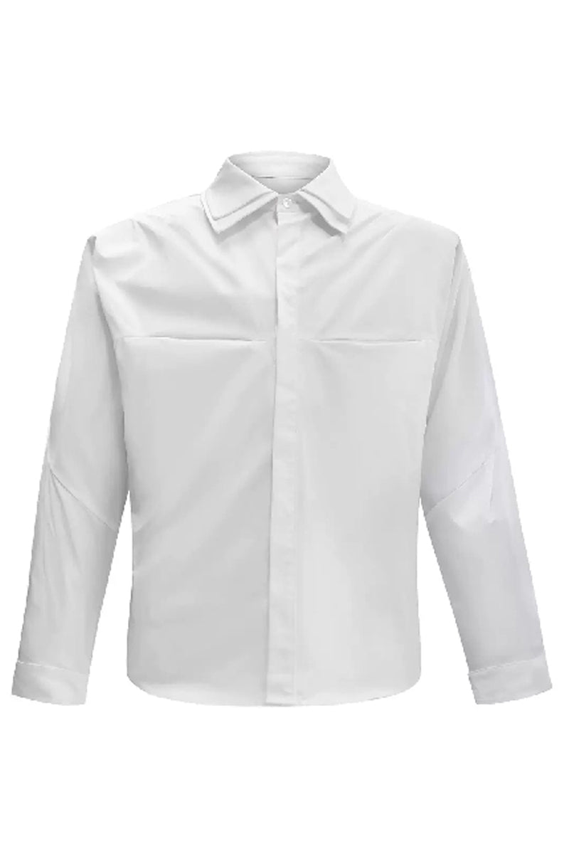 Layered Collar Pleated Shirt