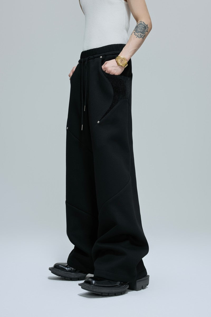 Fur Patchwork Sweatpants