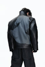 Embroidered Horse Badge Leather Jacket