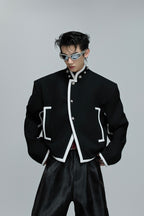 Colorblock Padded Cropped Jacket