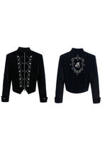 Metal Button Sparkle Stand Collar Jacket