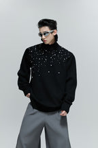 Pearl Embellished Cable Knit Sweater